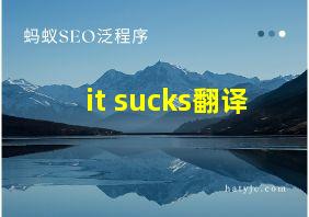 it sucks翻译