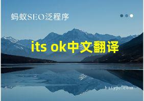 its ok中文翻译