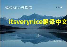 itsverynice翻译中文