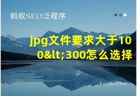 jpg文件要求大于100<300怎么选择