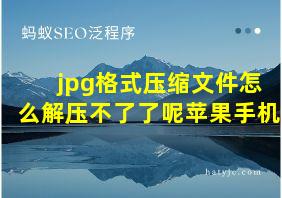 jpg格式压缩文件怎么解压不了了呢苹果手机