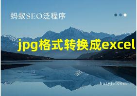 jpg格式转换成excel