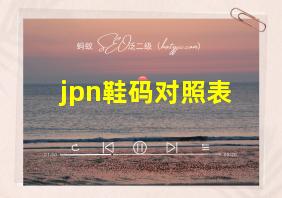 jpn鞋码对照表