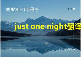 just one night翻译