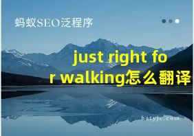 just right for walking怎么翻译