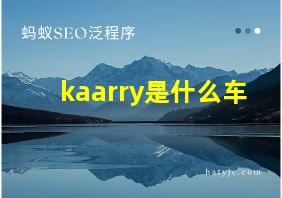 kaarry是什么车