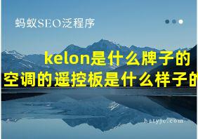 kelon是什么牌子的空调的遥控板是什么样子的