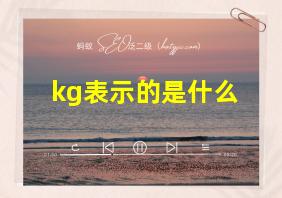 kg表示的是什么