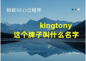 kingtony这个牌子叫什么名字