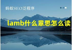 lamb什么意思怎么读