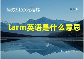 larm英语是什么意思