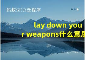 lay down your weapons什么意思