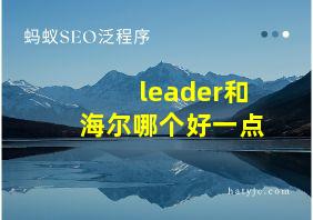 leader和海尔哪个好一点