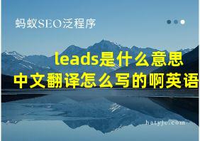 leads是什么意思中文翻译怎么写的啊英语