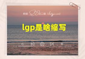 lgp是啥缩写