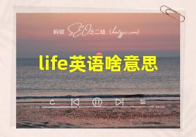 life英语啥意思