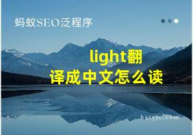 light翻译成中文怎么读