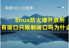 linux防火墙开放所有端口只限制端口吗为什么