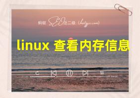 linux 查看内存信息