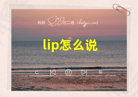 lip怎么说