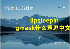 lipsleepingmask什么意思中文