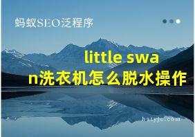 little swan洗衣机怎么脱水操作