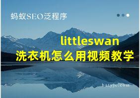 littleswan洗衣机怎么用视频教学