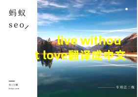 live without love翻译成中文