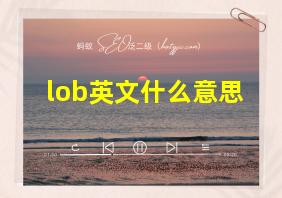 lob英文什么意思