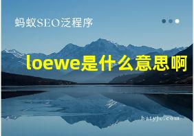 loewe是什么意思啊