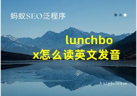 lunchbox怎么读英文发音