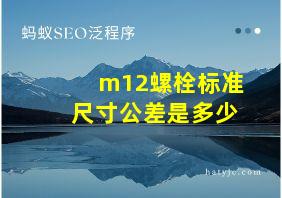 m12螺栓标准尺寸公差是多少