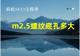 m2.5螺纹底孔多大