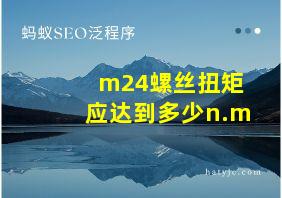 m24螺丝扭矩应达到多少n.m