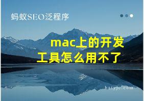 mac上的开发工具怎么用不了