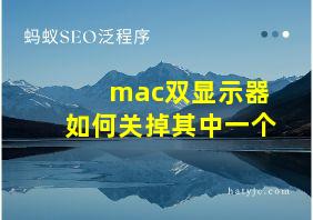 mac双显示器如何关掉其中一个