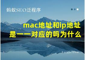 mac地址和ip地址是一一对应的吗为什么