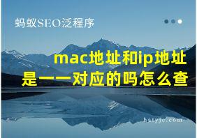 mac地址和ip地址是一一对应的吗怎么查