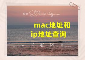 mac地址和ip地址查询