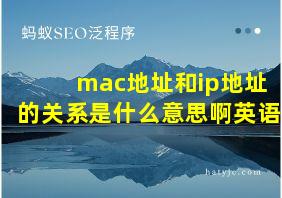 mac地址和ip地址的关系是什么意思啊英语