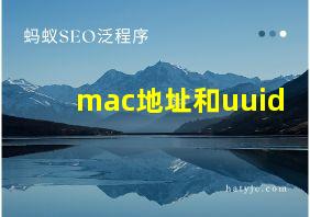 mac地址和uuid