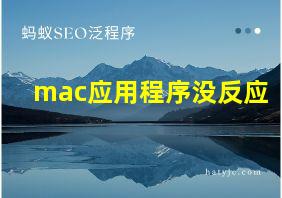 mac应用程序没反应