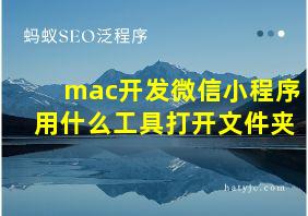 mac开发微信小程序用什么工具打开文件夹