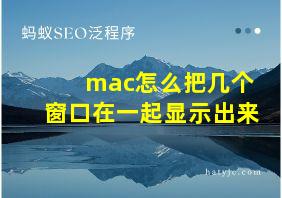 mac怎么把几个窗口在一起显示出来