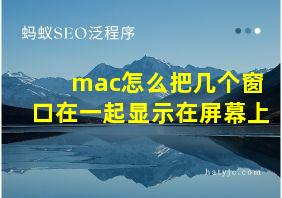 mac怎么把几个窗口在一起显示在屏幕上