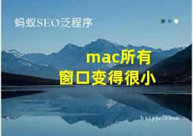 mac所有窗口变得很小