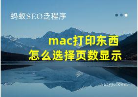 mac打印东西怎么选择页数显示