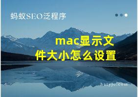 mac显示文件大小怎么设置