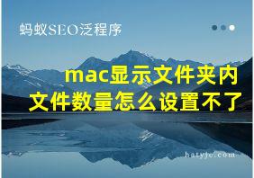 mac显示文件夹内文件数量怎么设置不了