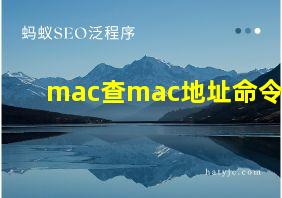 mac查mac地址命令